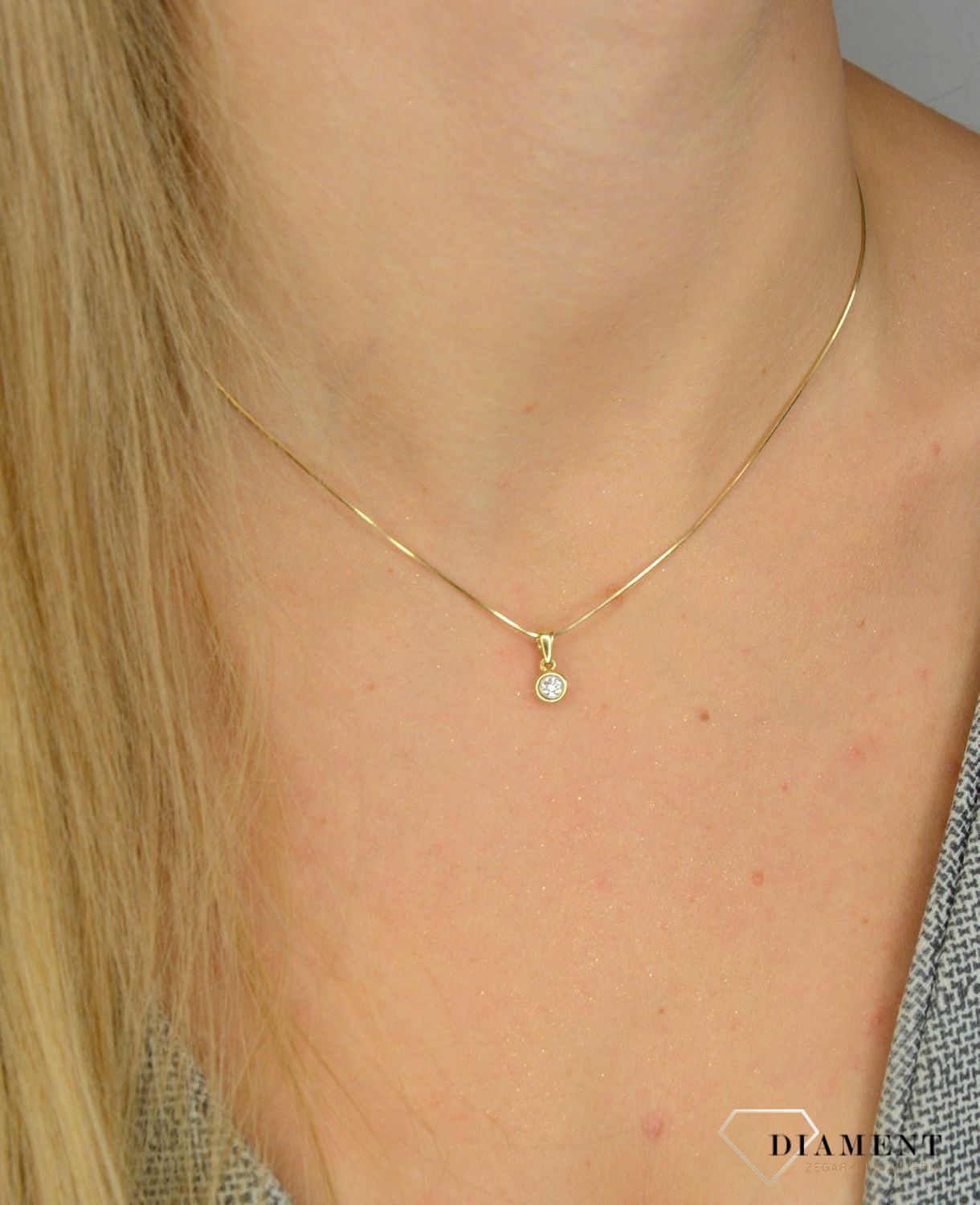 Kolczyki złote DIAMENT żółte złoto, diamenty 0,2 ct E 393.jpg